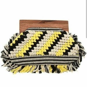 Yellow, Black and white handbag